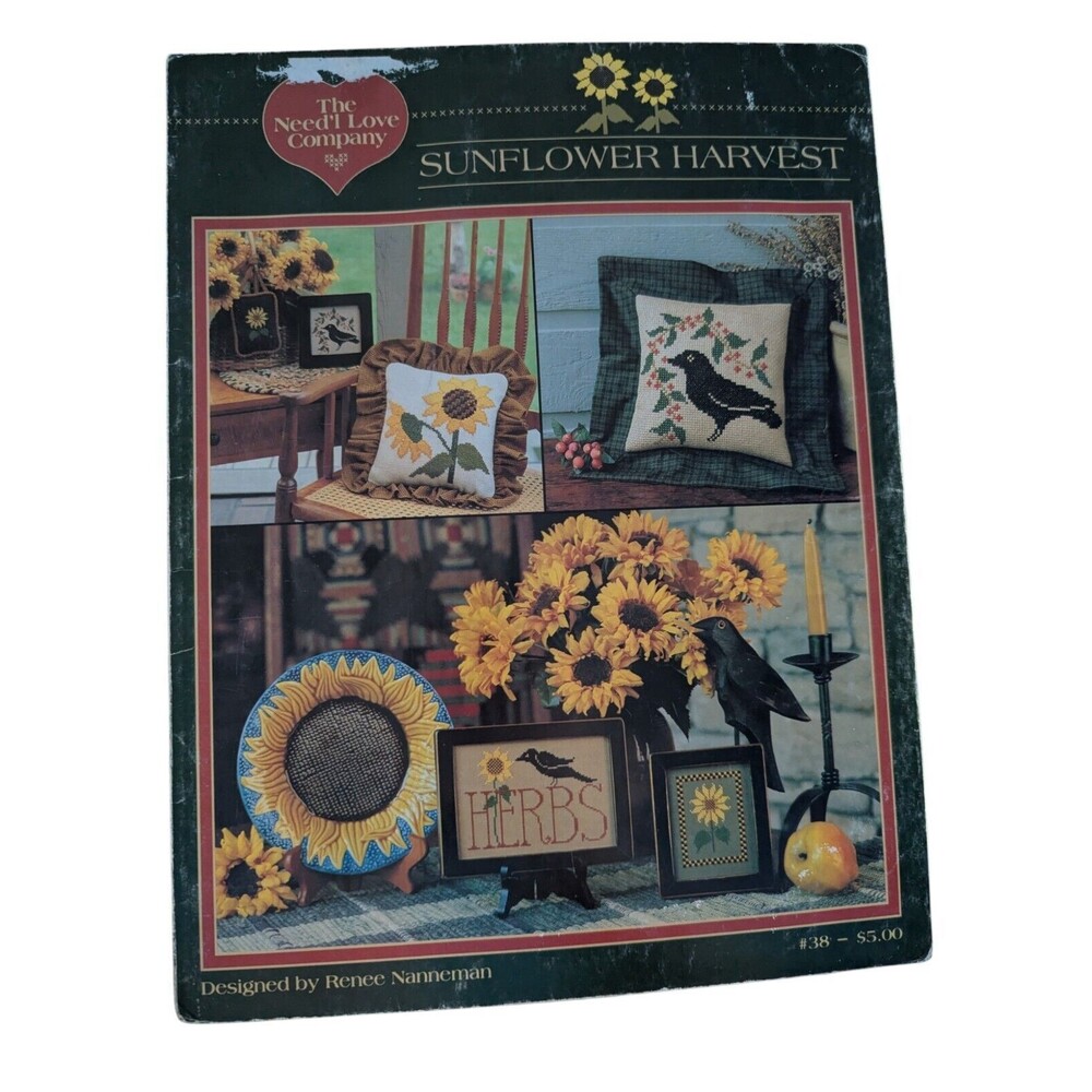 The Need'l Love Cross Stitch Sunflower Harvest Renee Nanneman #38 Crow & Berries